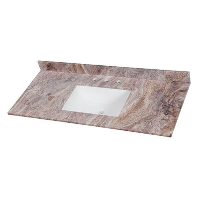 49 in. W x 22 in. D Stone Effects Single Sink Vanity Top in Cold Fusion - Super Arbor