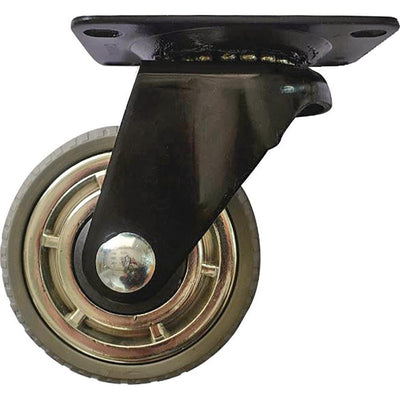 3 in. Chrome Spokes Swivel Caster with 132 lbs. Load Capacity with Soft Rubber Tread (4-Pack) - Super Arbor