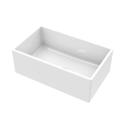 Farmhouse Apron Front Fireclay 30 in. Single Bowl Kitchen Sink in White - Super Arbor