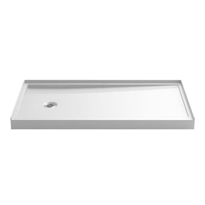 Rely 60 in. x 32 in. Single-Threshold Shower Base with Left-Hand Drain in White - Super Arbor