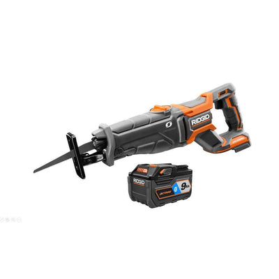 RIDGID 18-Volt OCTANE Cordless Brushless Reciprocating Saw with OCTANE Lithium-Ion 9 Ah Battery (Charger Not Included) - Super Arbor