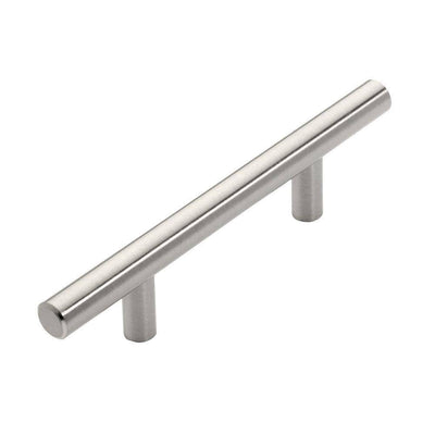 European Style 3 in. (76 mm) Center-to-Center Satin Nickel Bar Cabinet Pull (15-Pack) - Super Arbor