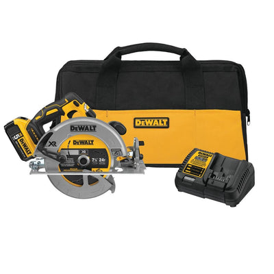 20-Volt MAX Lithium-Ion Cordless 7-1/4 in. Circular Saw with Battery 5Ah, Charger and Contractor Bag - Super Arbor