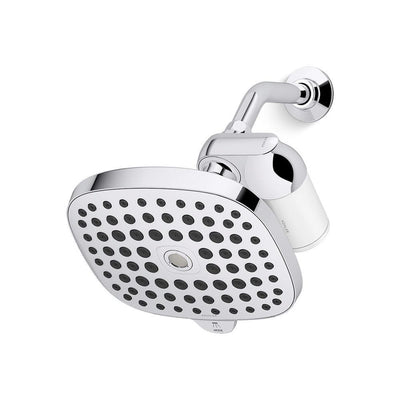 Aquifer 3-Spray Pattern 1.75 GPM 8.8625 in. Wall-Mount Fixed Shower Head with Filtration System in Polished Chrome - Super Arbor