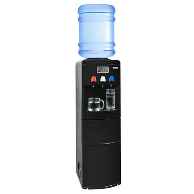 3 or 5 Gal. Water Cooler in Black with Hot, Cold and Room Temperature Water Functions - Super Arbor