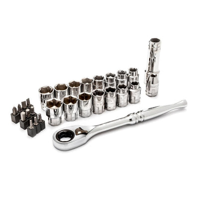 3/8 in. Drive 6-Point Pass-Thru Ratchet and Socket Set (28-Piece) - Super Arbor