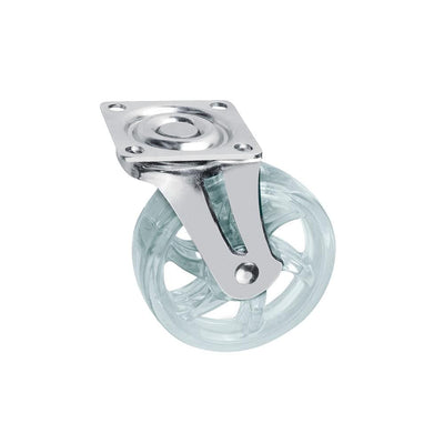 2-15/16 in. Clear Swivel Without Brake Plate Caster, 88.2 lb. Load Rating - Super Arbor