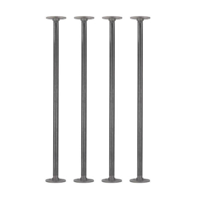 1/2 in. x 2 ft. L Black Steel Pipe Flange Table Leg Kit (Set of 4) - Super Arbor