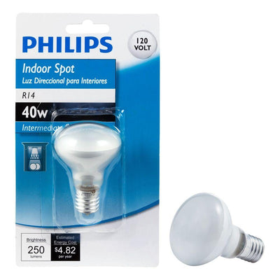 Philips 40-Watt R14 Incandescent Intermediate Base Light Bulb Soft White (2700K) - Super Arbor