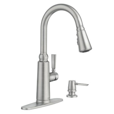 Coretta Single-Handle Pull-Down Sprayer Kitchen Faucet with Reflex and Power Boost in Spot Resist Stainless - Super Arbor