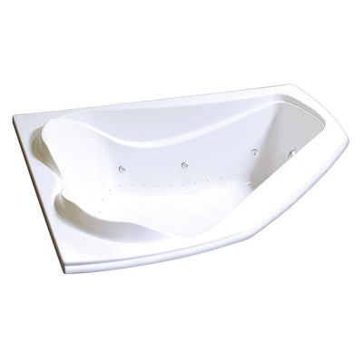 Cocoon 5 ft. Acrylic End Drain Corner Drop-in Whirlpool and Air Bath Tub in White - Super Arbor