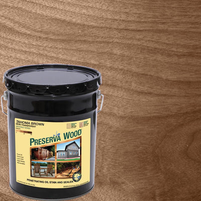 Preserva Wood 5 Gal. Tahoma Brown Semi-Transparent Oil-Based Exterior Wood Stain - Super Arbor