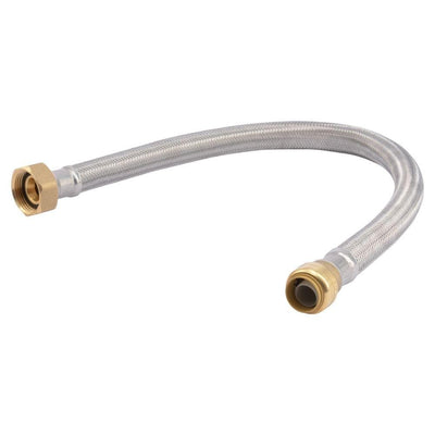 3/4 in. Push-to-Connect x 1 in. FIP x 24 in. Braided Stainless Steel Water Softener Connector - Super Arbor