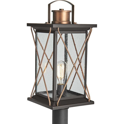 Barlowe 1-Light Antique Bronze 4x4 Deck Post Light Post Lantern - Super Arbor