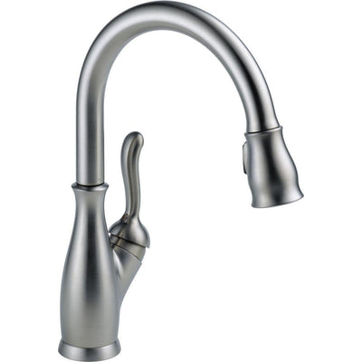 Leland Single-Handle Pull-Down Sprayer Kitchen Faucet w/ShieldSpray and MagnaTite Docking in Arctic Stainless - Super Arbor