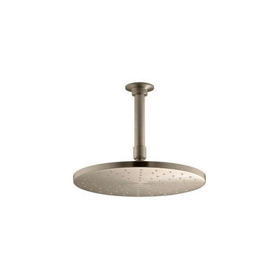 1-Spray 10 in. Single Ceiling Mount Fixed Rain Shower Head in Vibrant Brushed Bronze - Super Arbor