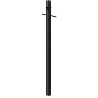 7 ft. Black Outdoor Lamp Post, Traditional In Ground Light Pole with Cross Arm and Grounded Convenience Outlet - Super Arbor