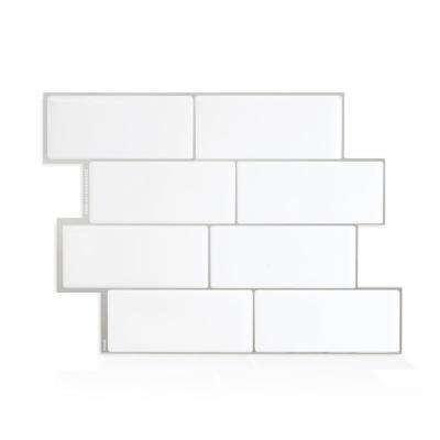 Best Seller
        smart tiles 
    Metro Campagnola 11.56 in. W x 8.38 in. H White Peel and Stick Decorative Mosaic Wall Tile Backsplash (4-Pack) - Super Arbor
