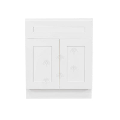 Lancaster Shaker Assembled 24 in. W x 21 in. D x 33 in. H Bath Vanity Cabinet with 2 Doors in White - Super Arbor