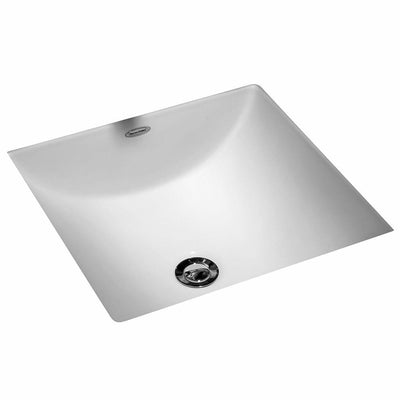 American Standard Studio Carre Square Undercounter Bathroom Sink with Less Faucet Deck in White - Super Arbor