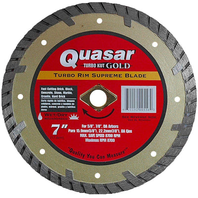 Quasar Turbo Kut Gold 7 in. Turbo Rim Supreme Diamond Blade - Super Arbor