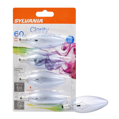Sylvania 60-Watt B10 Clarity Incandescent Light Bulb (4-Pack) - Super Arbor