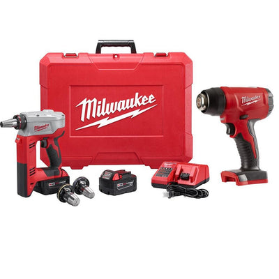 M18 18-Volt Lithium-Ion Cordless 3/8 in. to 1-1/2 in. Expansion Tool Kit with 3 Heads, Two 3.0 Ah Batteries and Heat Gun - Super Arbor