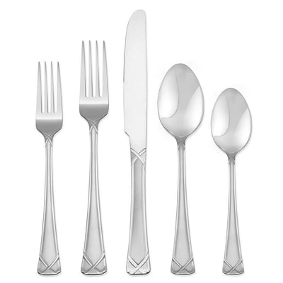 Evansville Frosted 20-Piece 18/0 Stainless Steel Flatware Set (Service for 4) - Super Arbor