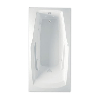 Ascot II 66 in. Acrylic Reversible Drain Rectangular Drop-In Whirlpool Bathtub with Heater in White - Super Arbor