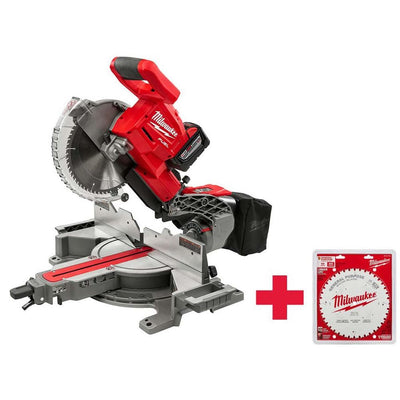 M18 FUEL 18-Volt Lithium-Ion Brushless Cordless 10 in. Dual Bevel Sliding Compound Miter Saw Kit with Extra Blade - Super Arbor