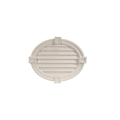 37.5 in. x 30 in. Oval White Polyurethane Weather Resistant Gable Louver Vent - Super Arbor