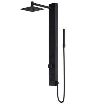 Orchid 39.375 in. 2-Jet High Pressure Shower System with Fixed Rainhead and Handheld Dual Shower in Matte Black - Super Arbor