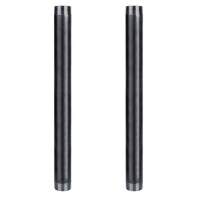 2 in. x 24 in. Industrial Steel Grey Plumbing Pipe in Black (2-Pack) - Super Arbor