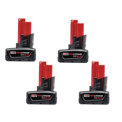 M12 12-Volt Lithium-Ion XC Extended Capacity Battery Pack 6.0Ah (4-Pack) - Super Arbor
