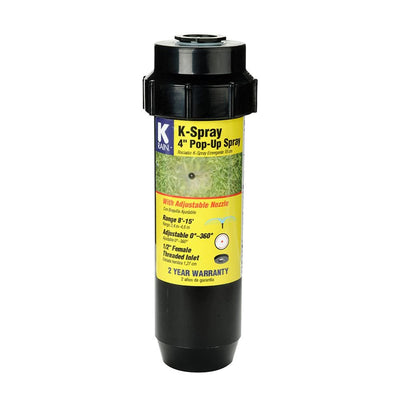 4 in. KSpray Pop-Up Sprinkler with Adjustable Pattern Nozzle - Super Arbor