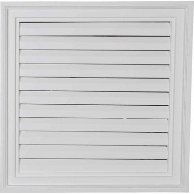 24 in. x 24 in. Square Primed PolyUrethane Paintable Gable Louver Vent - Super Arbor