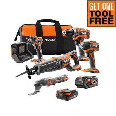 18V Lithium-Ion Brushless 4-Tool Combo Kit with (1)2.0 Battery, (1)4.0 Battery, Charger, Bag with Free OCTANE Multi-Tool - Super Arbor