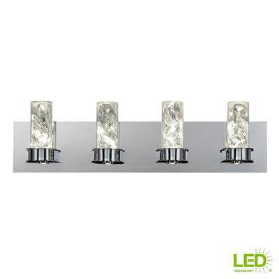 Cusseta 30-Watt Crystal Integrated LED 4-Light Vanity Light - Super Arbor