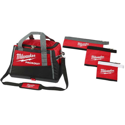 20 in. PACKOUT Tool Bag W/ Multi-Size Zipper Tool Bags in Red (3-Pack) - Super Arbor