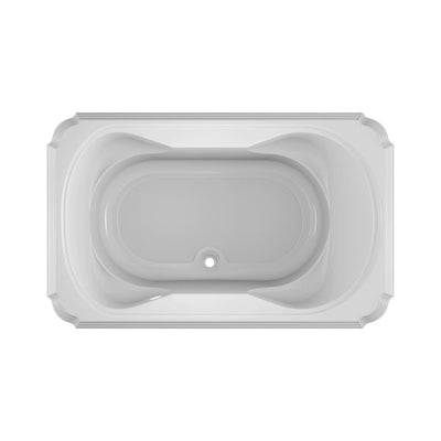 MARINEO 66 in. x 42 in. Acrylic Rectangular Drop-in Center Drain Soaking Bathtub in White - Super Arbor