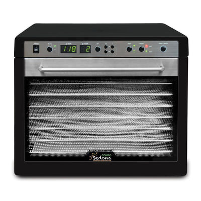 Sedona Combo 9-Tray Black Stainless Steel Food Dehydrator with Built-In Timer - Super Arbor