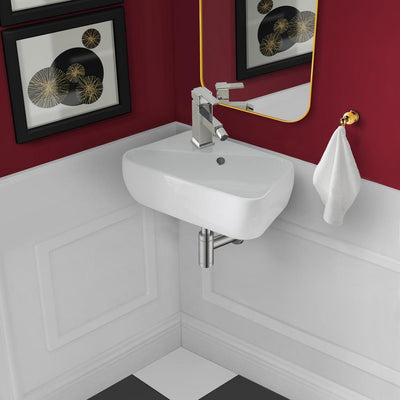 Swiss Madison Plaisir 18 in. x 11 in. Ceramic Wall Hung Vessel Sink with Left Side Faucet Mount in White - Super Arbor