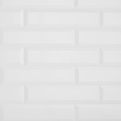 Daltile Restore 3 in. x 12 in. Ceramic Bevel Bright White Subway Tile (9 sq. ft. / case) - Super Arbor