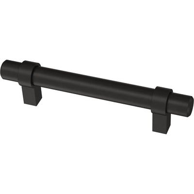 Essentials 3-3/4 in. (96mm) Center-to-Center Wrapped Matte Black Bar Pull (24-Pack) - Super Arbor
