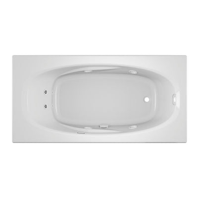 AMIGA 72 in. x 36 in. Acrylic Right-Hand Drain Rectangular Drop-In Whirlpool Bathtub with Heater in White - Super Arbor