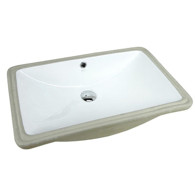 24 in. x 15-1/2 in. Rectrangle Undermount Vitreous Glazed Ceramic Lavatory Vanity Bathroom Sink Pure White - Super Arbor