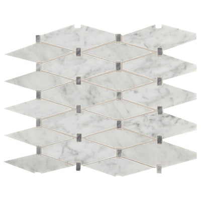 Premier Accents Eclipse Gray Diamond 11 in. x 15 in. x 8 mm Stone Mosaic Floor and Wall Tile (0.94 sq. ft. / piece) - Super Arbor