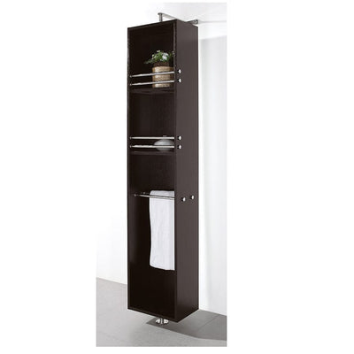 Wyndham Collection Claire 13.75-in W x 67-in H x 9-in D Espresso Oak Wall-mount Linen Cabinet