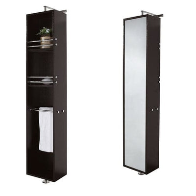 Wyndham Collection April 13.75-in W x 79.5-in H x 15.5-in D Espresso Oak Wall-mount Linen Cabinet