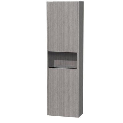 Wyndham Collection Diana 16.13-in W x 56.13-in H x 9.13-in D Gray Oak Bathroom Wall Cabinet